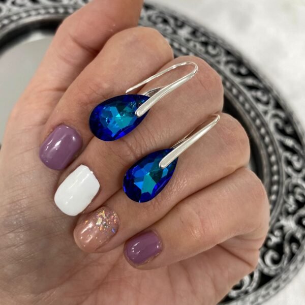 a argollas diseño cr gota azul